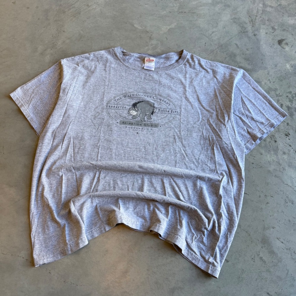 Vintage Disney Store Eeyore Animation Studio T-Shirt XXL Gray Made in USA 26x28